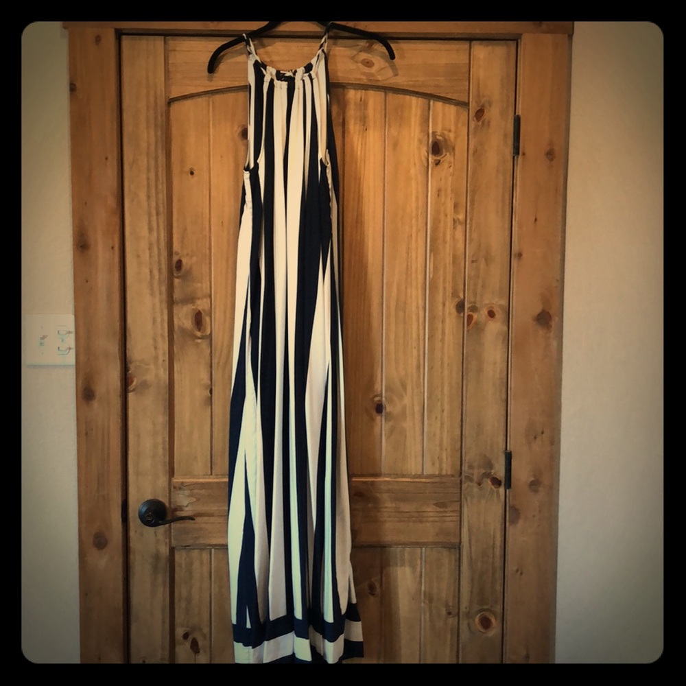 Nautical navy and white striped dress